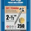 Hot Sale 😉 POCKET SCREWS 2 1/2IN. NO. 8 CRSE W/H 250CT 🥰