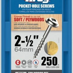 Hot Sale 😉 POCKET SCREWS 2 1/2IN. NO. 8 CRSE W/H 250CT 🥰