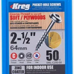 Hot Sale 🥰 POCKET SCREWS 2IN. NO. 8 COARSE W/H 50CT KREG ⌛