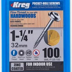 Buy 🔔 POCKET SCREWS 1 1/4IN. NO. 7 FINE W/H 100CT SMLF125100 👏